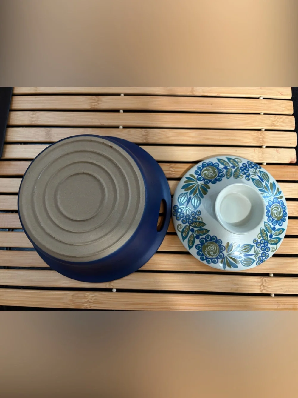 Figgjo Blue Floral Ceramic Covered Casserole Made in Norway